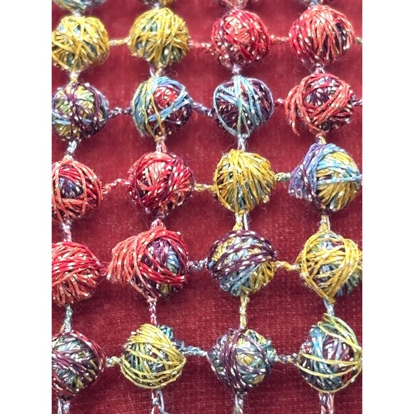 Dransfield & Ross New York French Knot Pillow Silk Velvet Boutique Autumn Spice - Picture 5 of 14